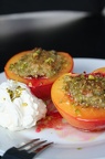 Roasted Nectarines w/ Pistachio Crumble
